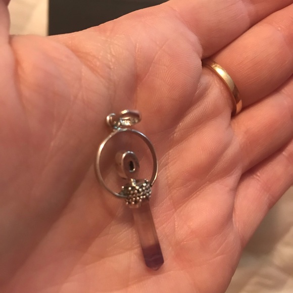 LAST ONE! 925 Amethyst Crystal Blue Topaz Pendant - Picture 5 of 5